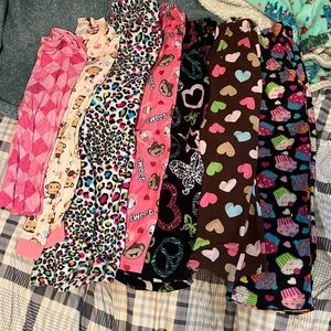 Girls large pajama bottoms bundle